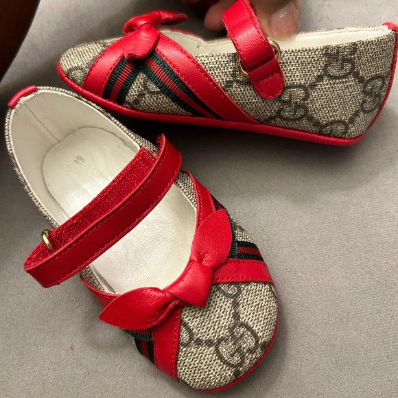 KIDS (Baby) Gucci GG Supreme bow-detail ballerina shoes - Picture 8 of 8